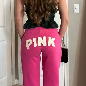 VINTAGE PINK Victoria's Secret Pink Track Pant Capri